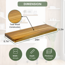 Load image into Gallery viewer, Teak Wood Floating Shelves