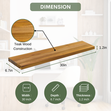 Load image into Gallery viewer, Teak Wood Floating Shelves