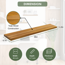 Load image into Gallery viewer, Teak Wood Floating Shelves