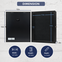 Load image into Gallery viewer, 11x14 Pin Display Case with UV Protection Acrylic Door