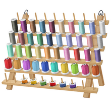 Load image into Gallery viewer, 2X60 Spools Wooden Thread Rack/Thread Holder Organizer