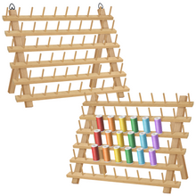 Load image into Gallery viewer, 2X60 Spools Wooden Thread Rack/Thread Holder Organizer