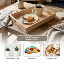 Load image into Gallery viewer, Teak Wood Serving Tray with Handles