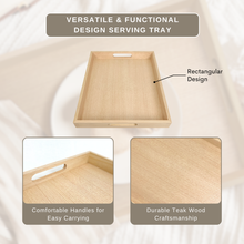 Load image into Gallery viewer, Teak Wood Serving Tray with Handles
