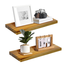 Load image into Gallery viewer, Teak Wood Floating Shelves