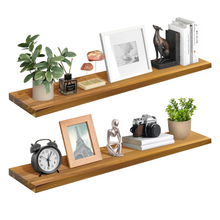 Load image into Gallery viewer, Teak Wood Floating Shelves
