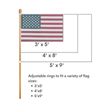 Load image into Gallery viewer, 56&quot; Wooden Flag Pole For House
