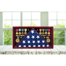 Load image into Gallery viewer, Large Military Flag Case Shadow Box
