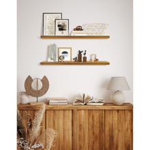 Load image into Gallery viewer, Teak Wood Floating Shelves

