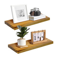 Load image into Gallery viewer, Teak Wood Floating Shelves
